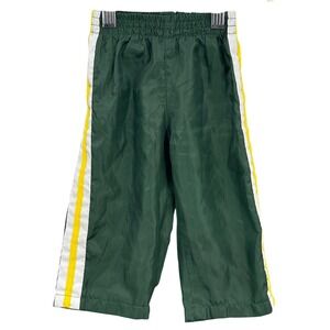 Vintage Track Pants Boy 12 Month Green Yellow Packer Windbreaker Stripe Athletic